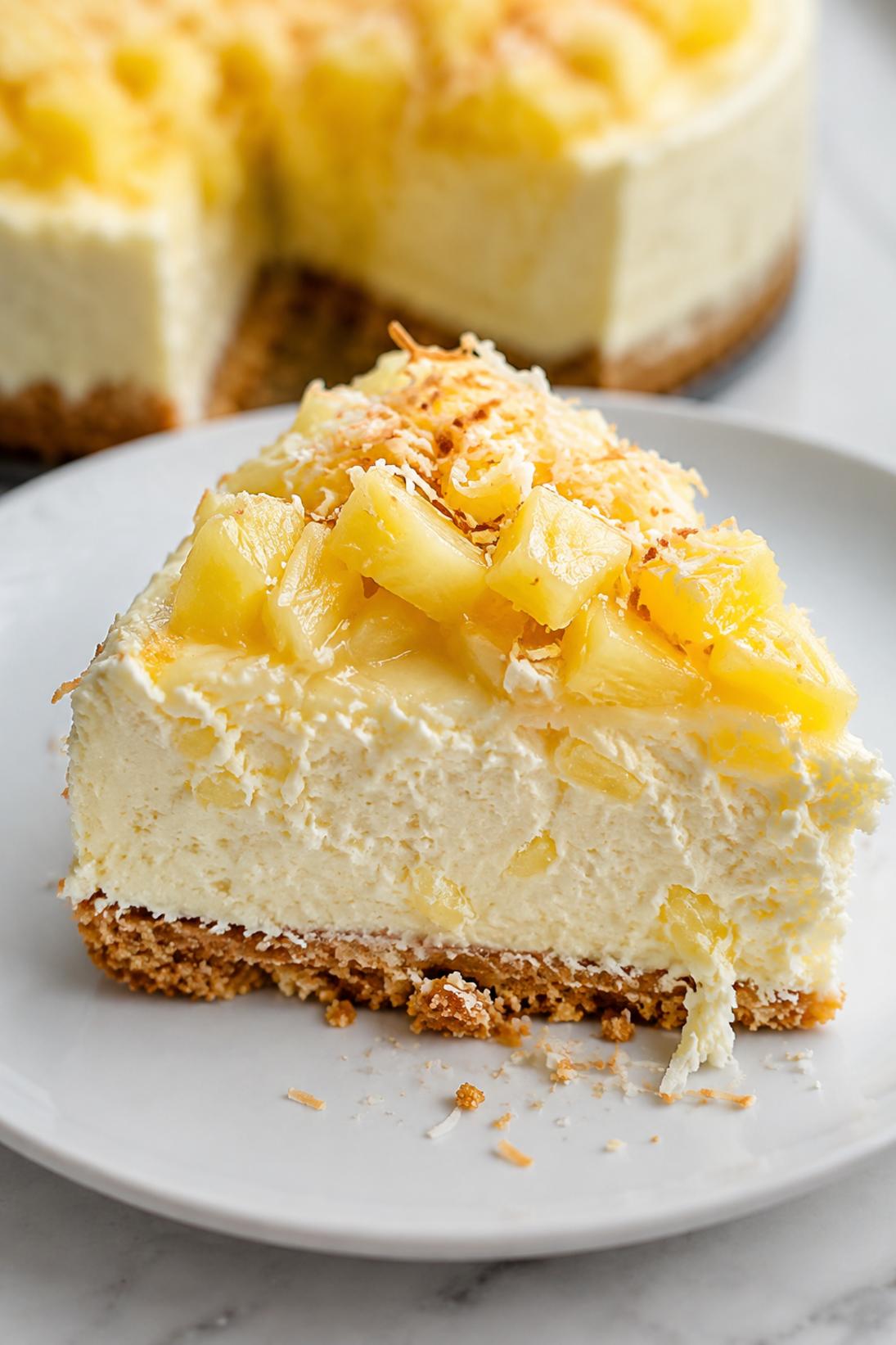 Pineapple Coconut Cheesecake 