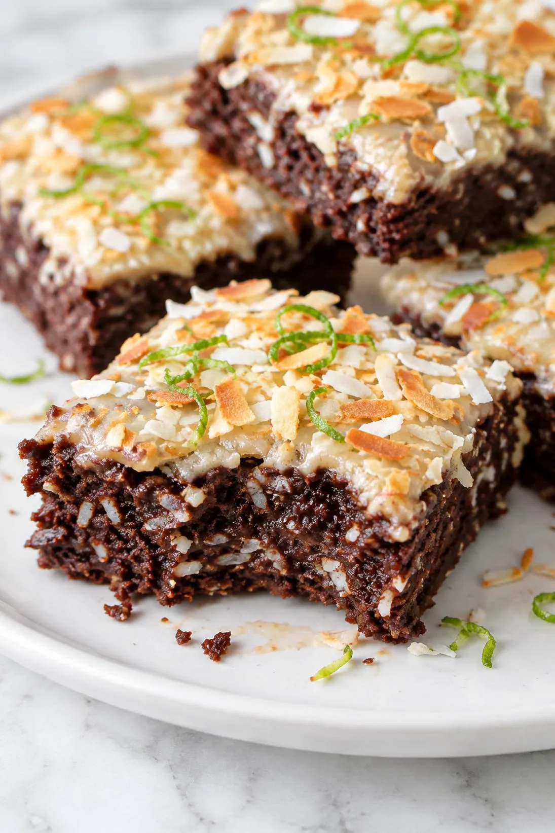 Coconut Lime Brownie Bars
